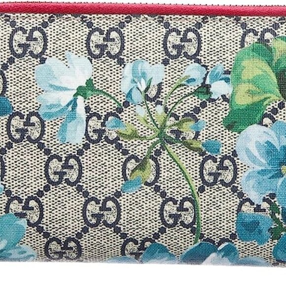 Gucci GG Supreme Blue Blooms Wallet Brand New - Picture 2 of 4